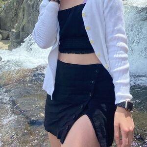 Stolen Hearts Button Skort with a Slit